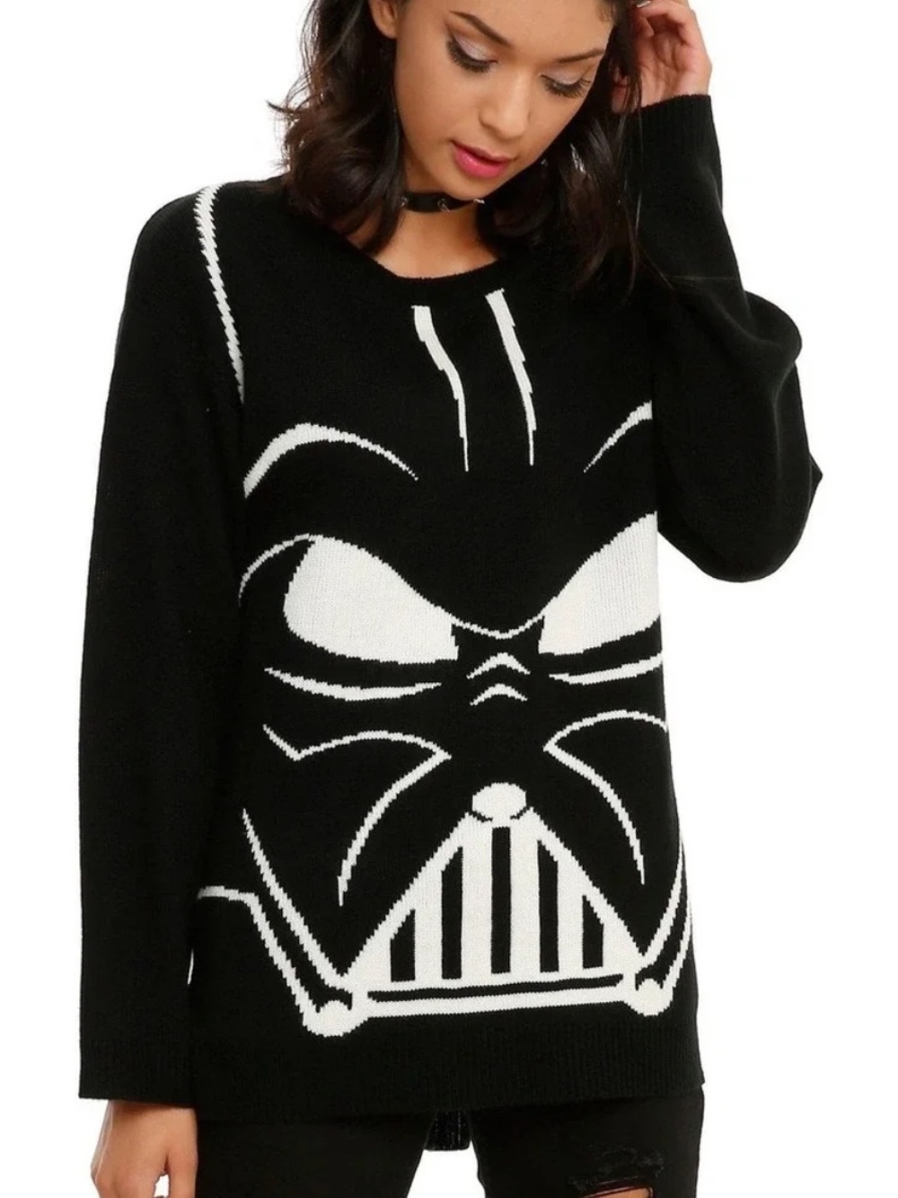 HER UNIVERSE Black Darth Vader Sweater